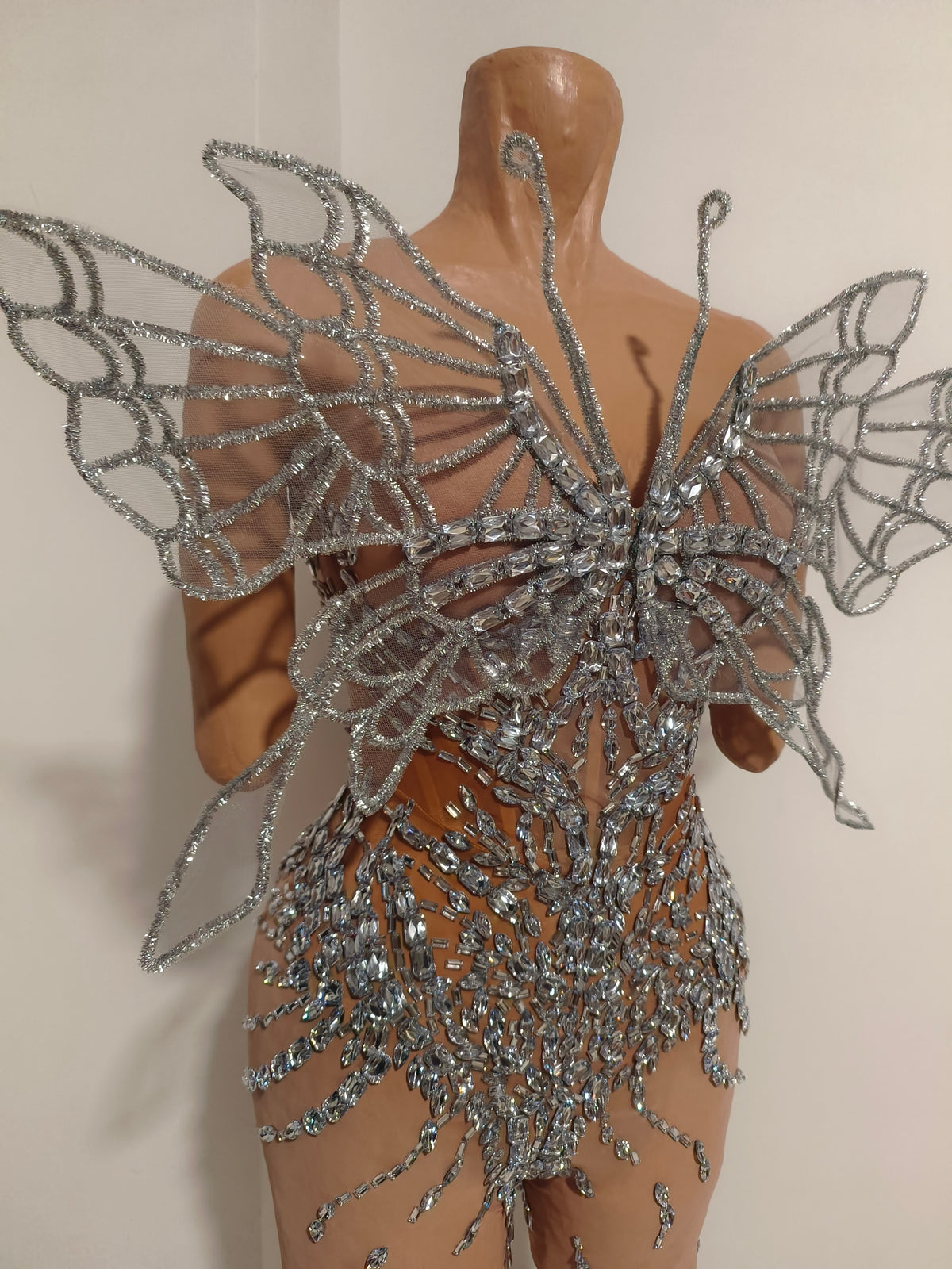 CELESINYI Diexian Crystal Butterfly Wing Bodysuit