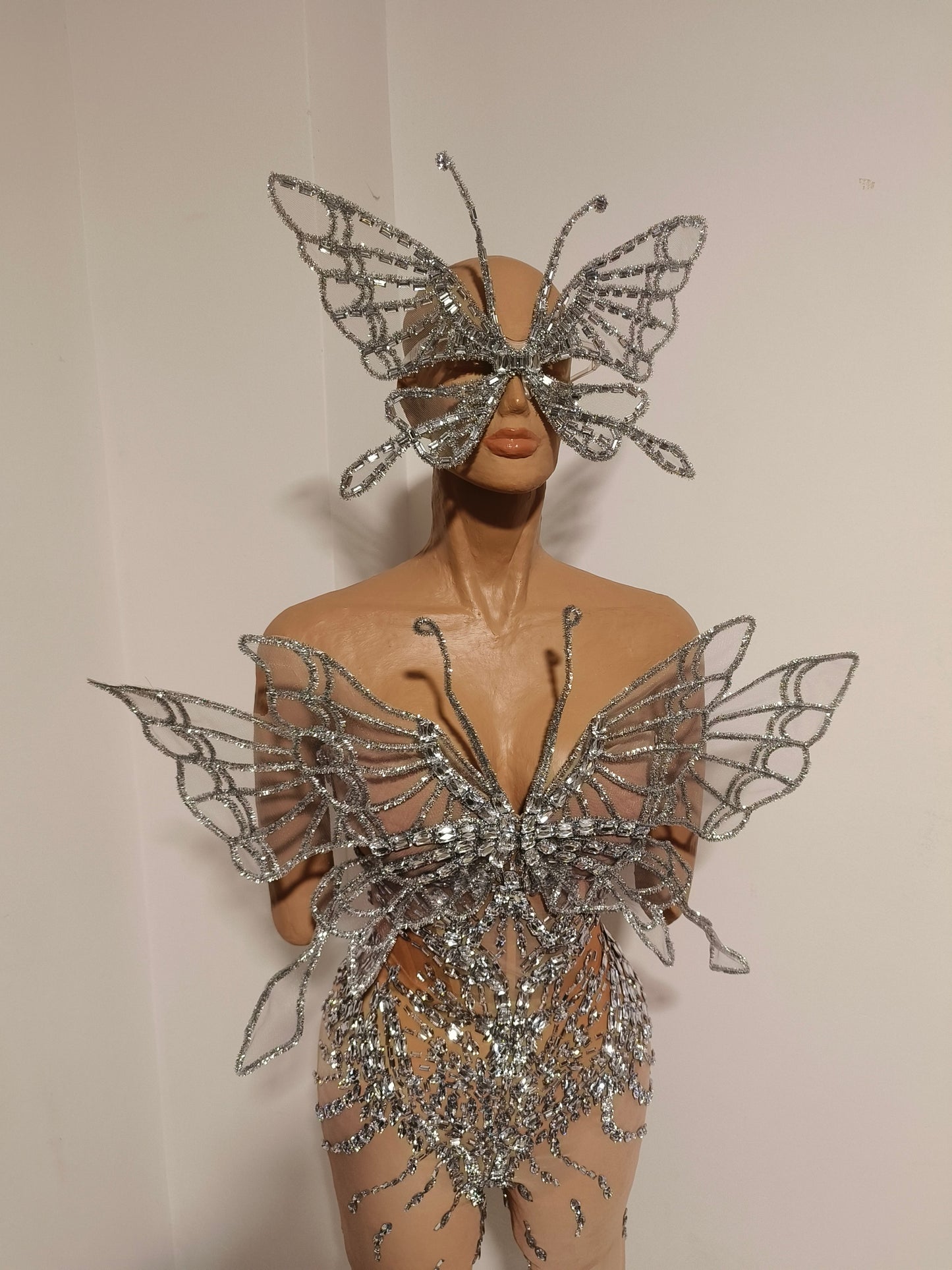CELESINYI Diexian Crystal Butterfly Wing Bodysuit