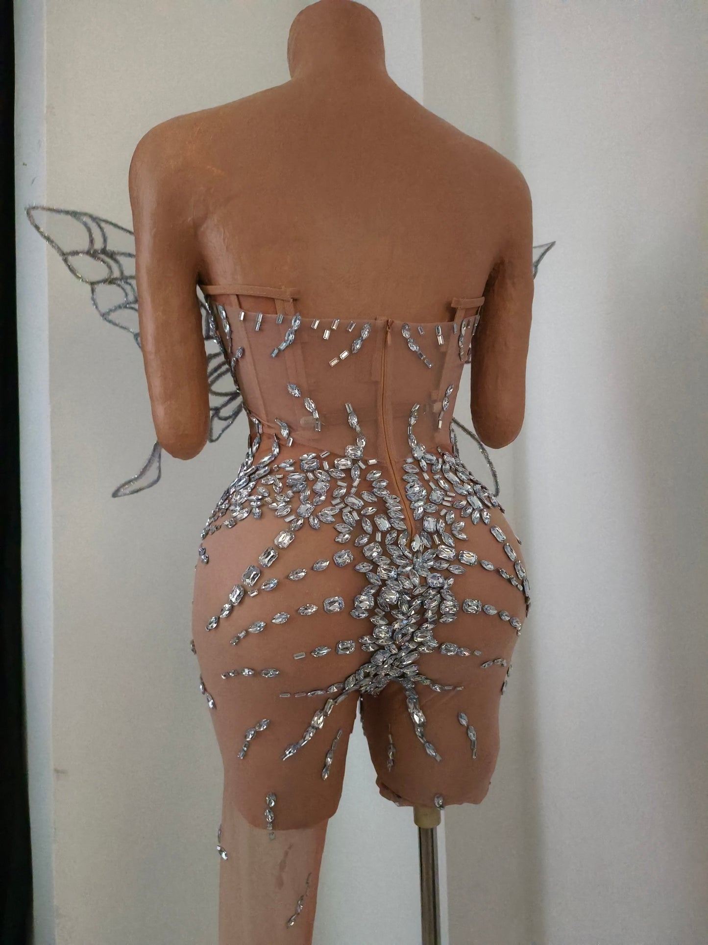 CELESINYI Diexian Crystal Butterfly Wing Bodysuit