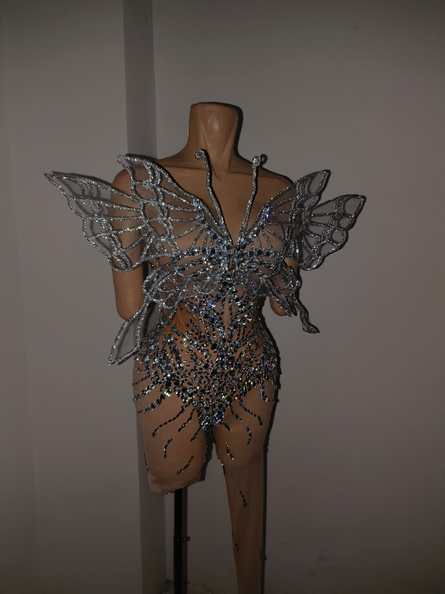 CELESINYI Diexian Crystal Butterfly Wing Bodysuit