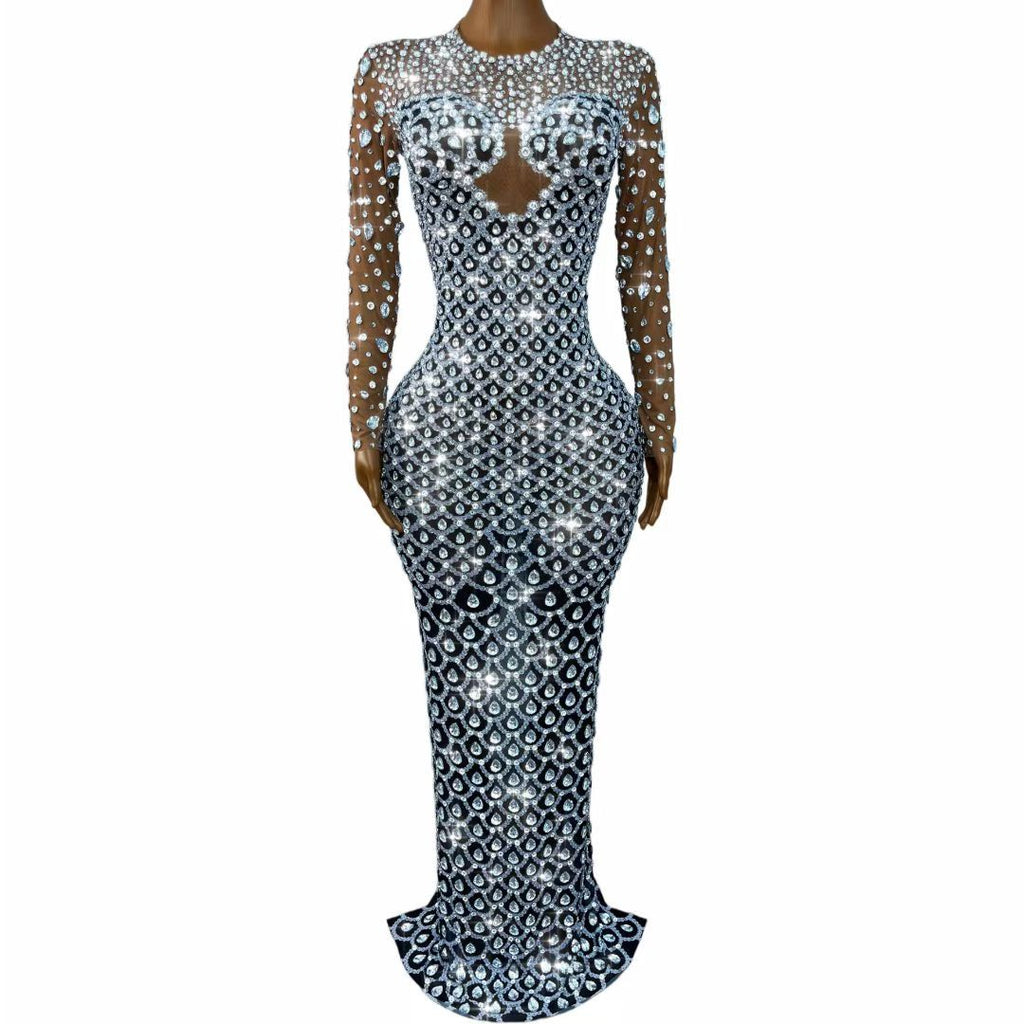 CELESINYI Yuquan Crystal Scale Mermaid Gown