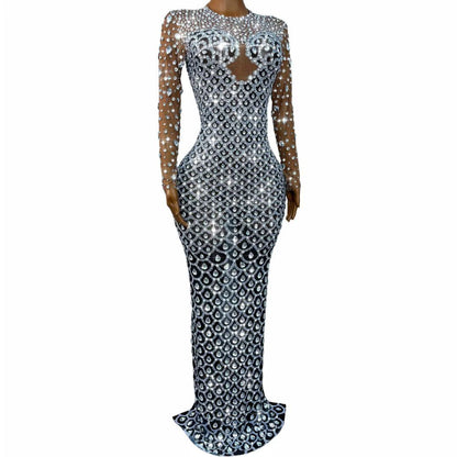 CELESINYI Yuquan Crystal Scale Mermaid Gown
