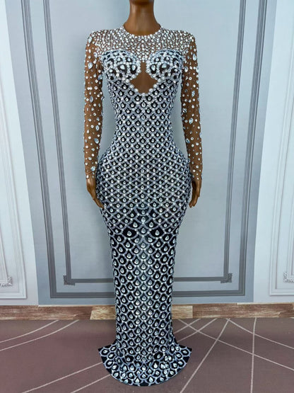 CELESINYI Yuquan Crystal Scale Mermaid Gown