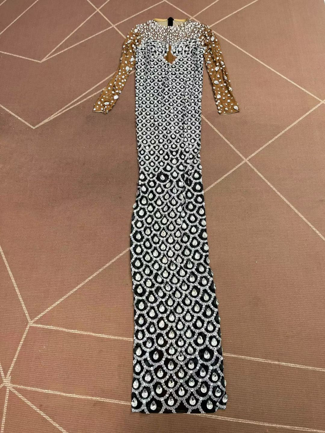 CELESINYI Yuquan Crystal Scale Mermaid Gown