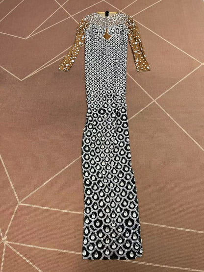 CELESINYI Yuquan Crystal Scale Mermaid Gown