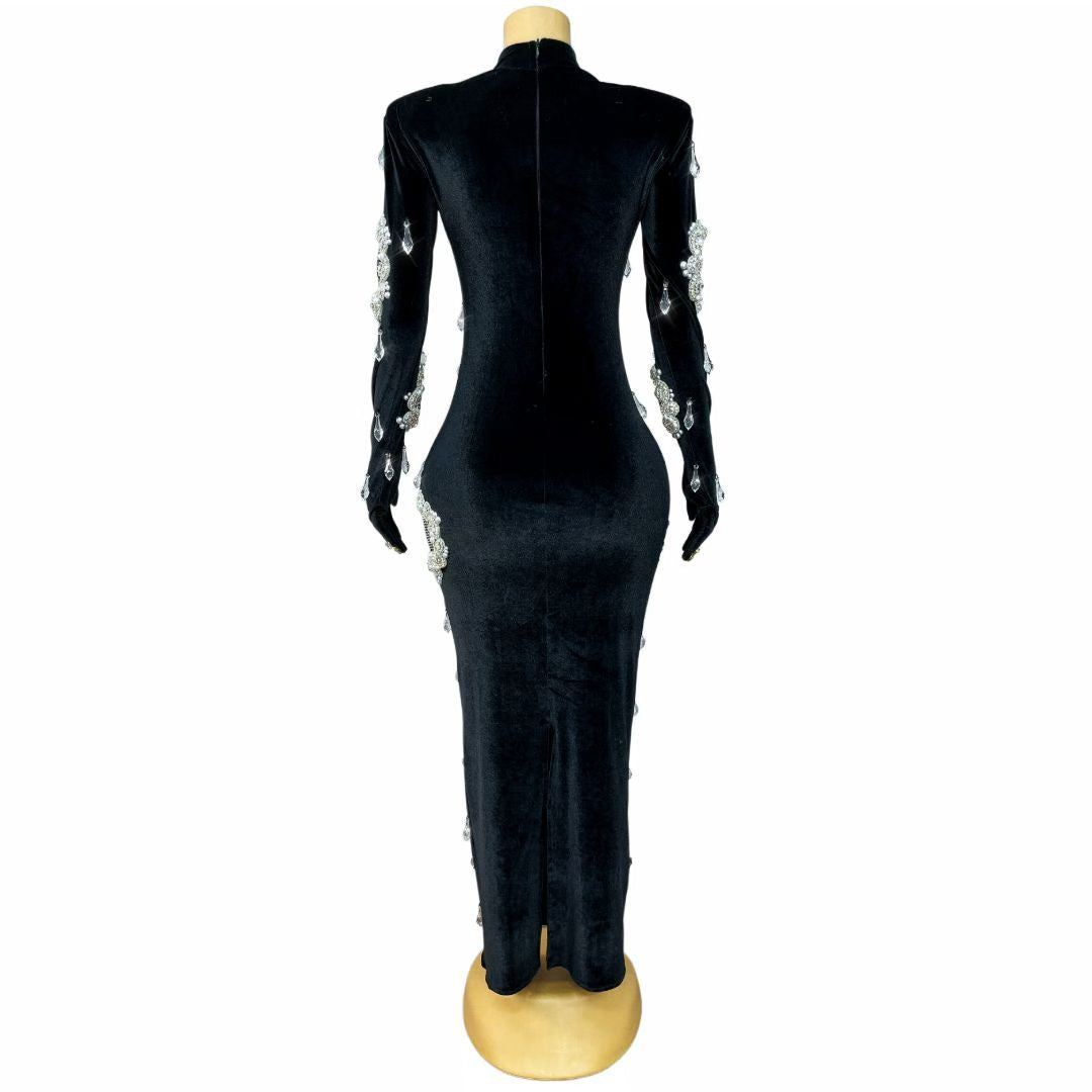 CELESINYI Xiaoheifeng Crystal Velvet Pearl Gown