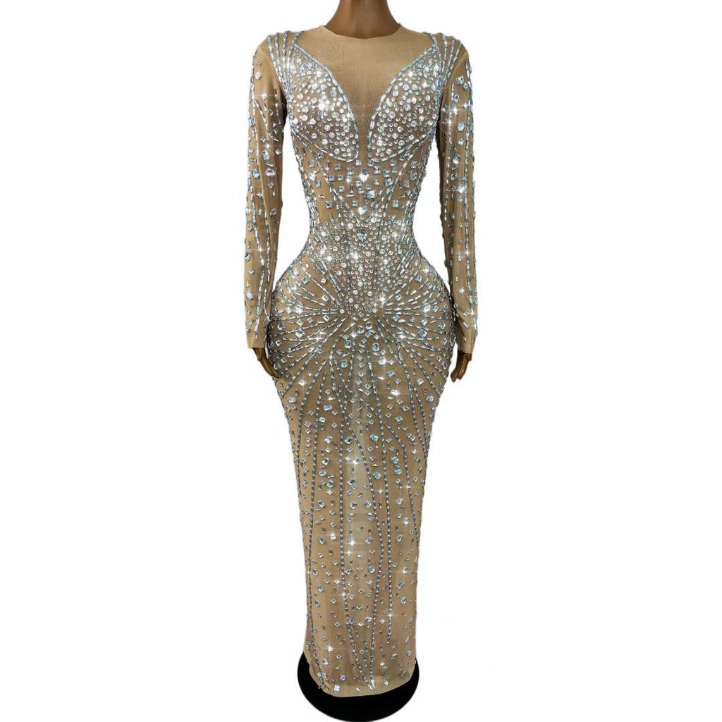 CELESINYI Yanhua Crystal Firework Gown (Nude)