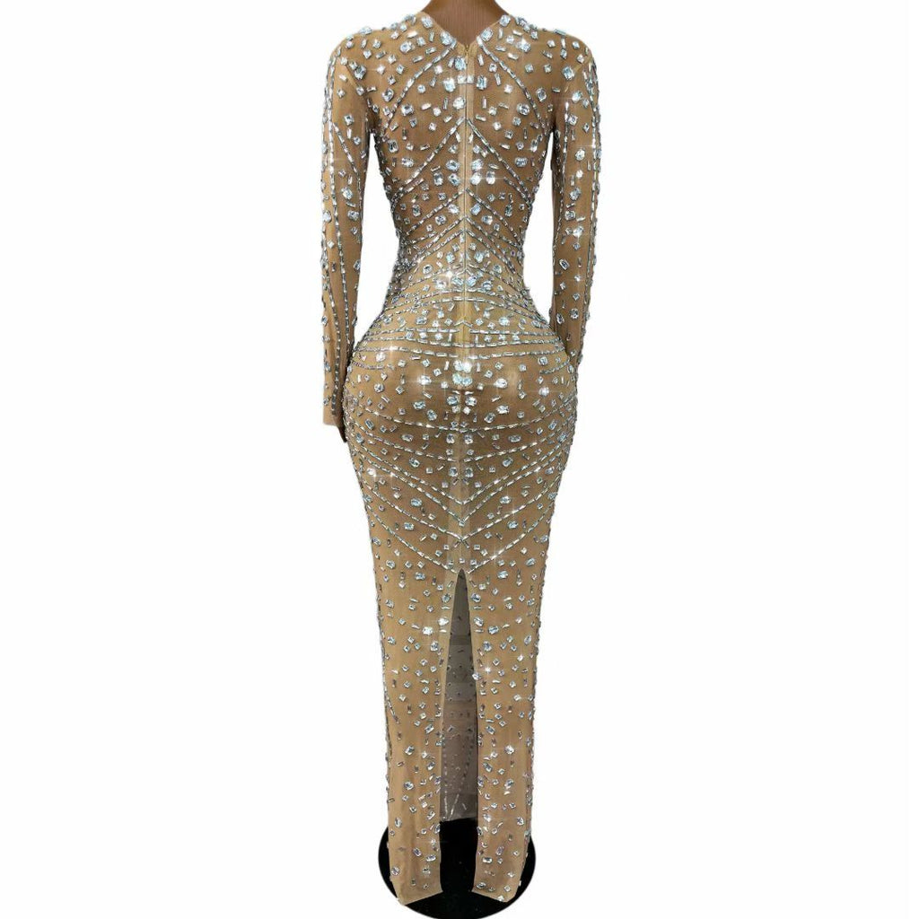 CELESINYI Yanhua Crystal Firework Gown (Nude)
