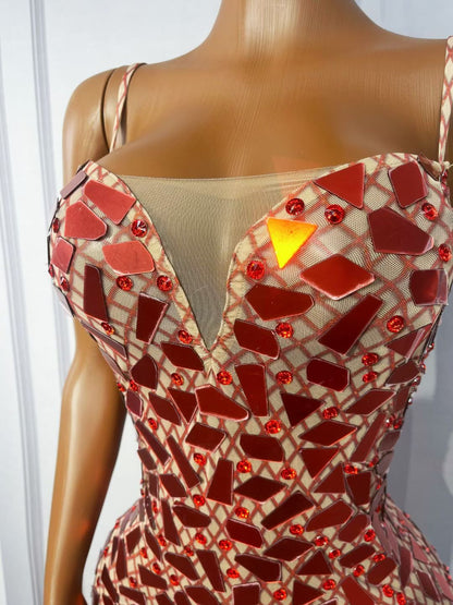 CELESINYI Wanghong Crystal Mosaic Mermaid Gown
