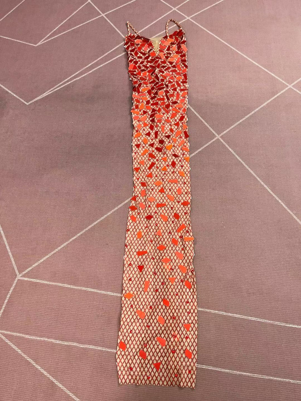 CELESINYI Wanghong Crystal Mosaic Mermaid Gown
