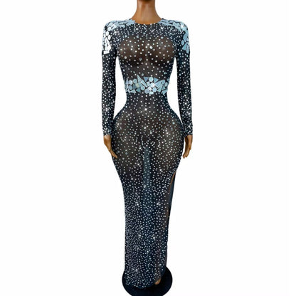 CELESINYI Huadai Crystal Mirror Belt Gown