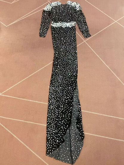 CELESINYI Huadai Crystal Mirror Belt Gown