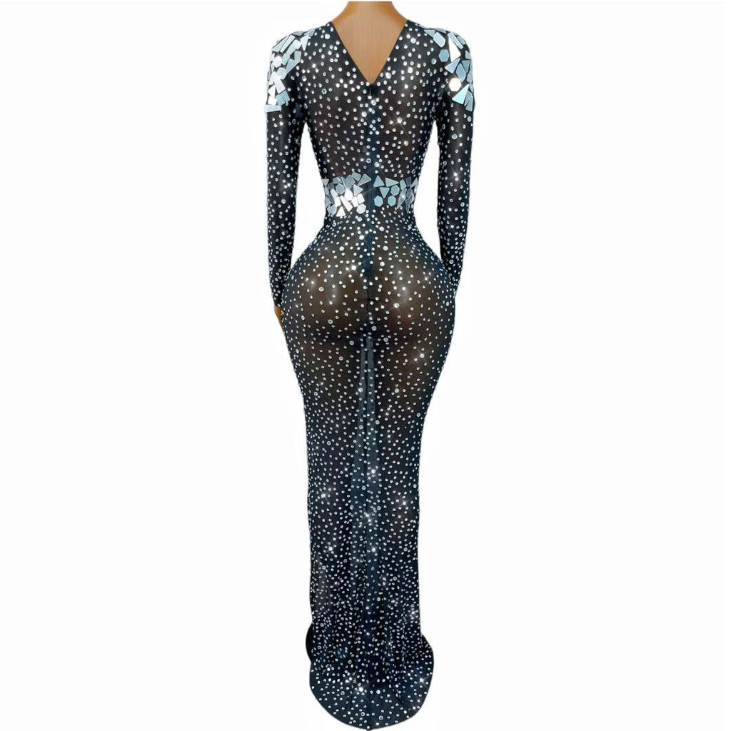 CELESINYI Huadai Crystal Mirror Belt Gown