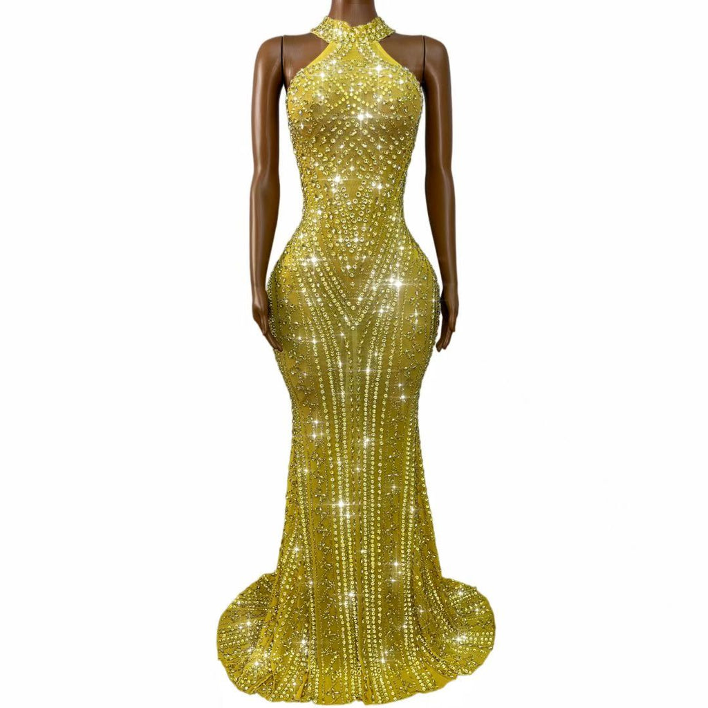CELESINYI Zhusha Crystal Gown (Gold)