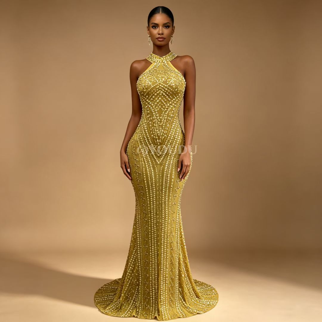CELESINYI Zhusha Crystal Gown (Gold)