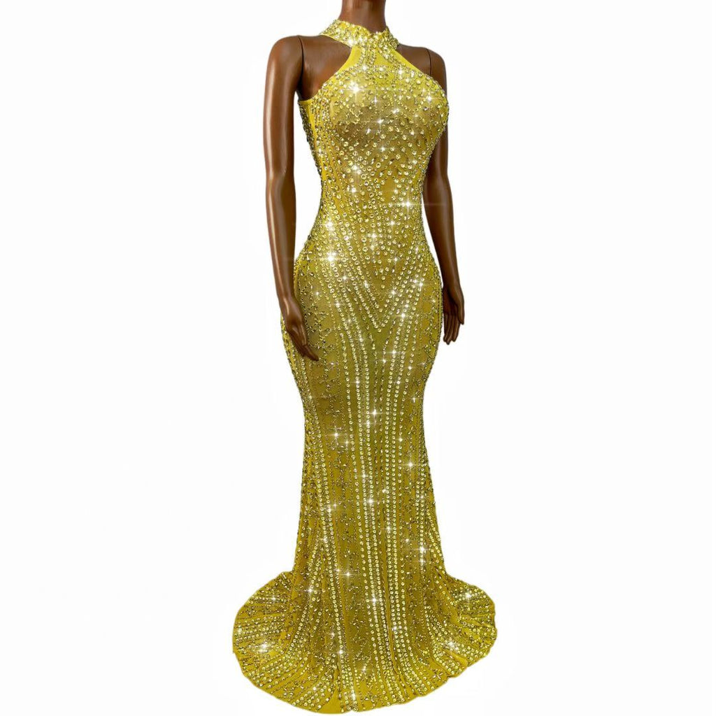 CELESINYI Zhusha Crystal Gown (Gold)