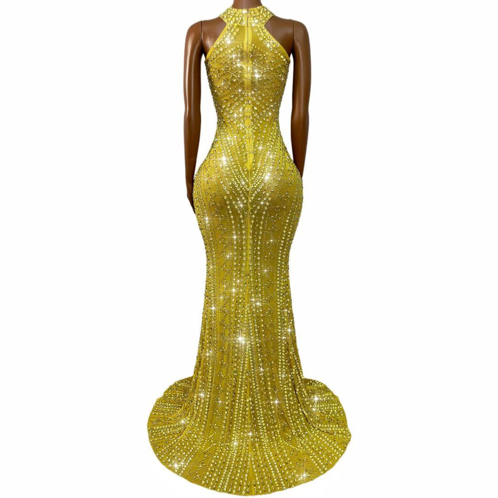 CELESINYI Zhusha Crystal Gown (Gold)