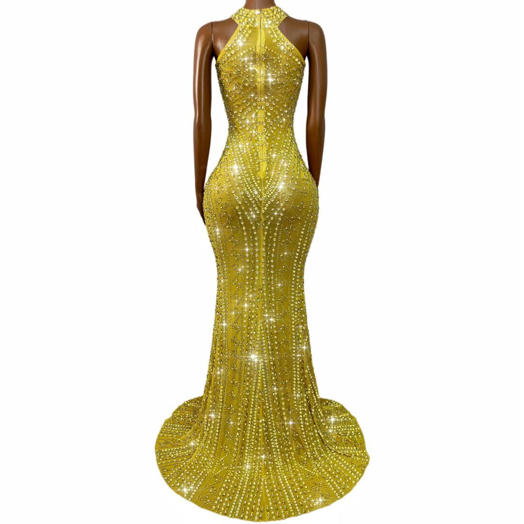 CELESINYI Zhusha Crystal Gown (Gold)