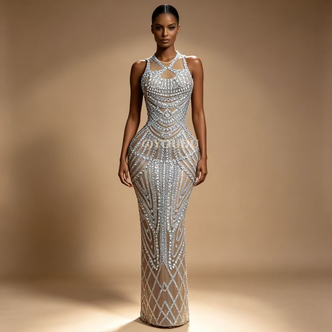 CELESINYI Tiexianquan Crystal Spiral Gown