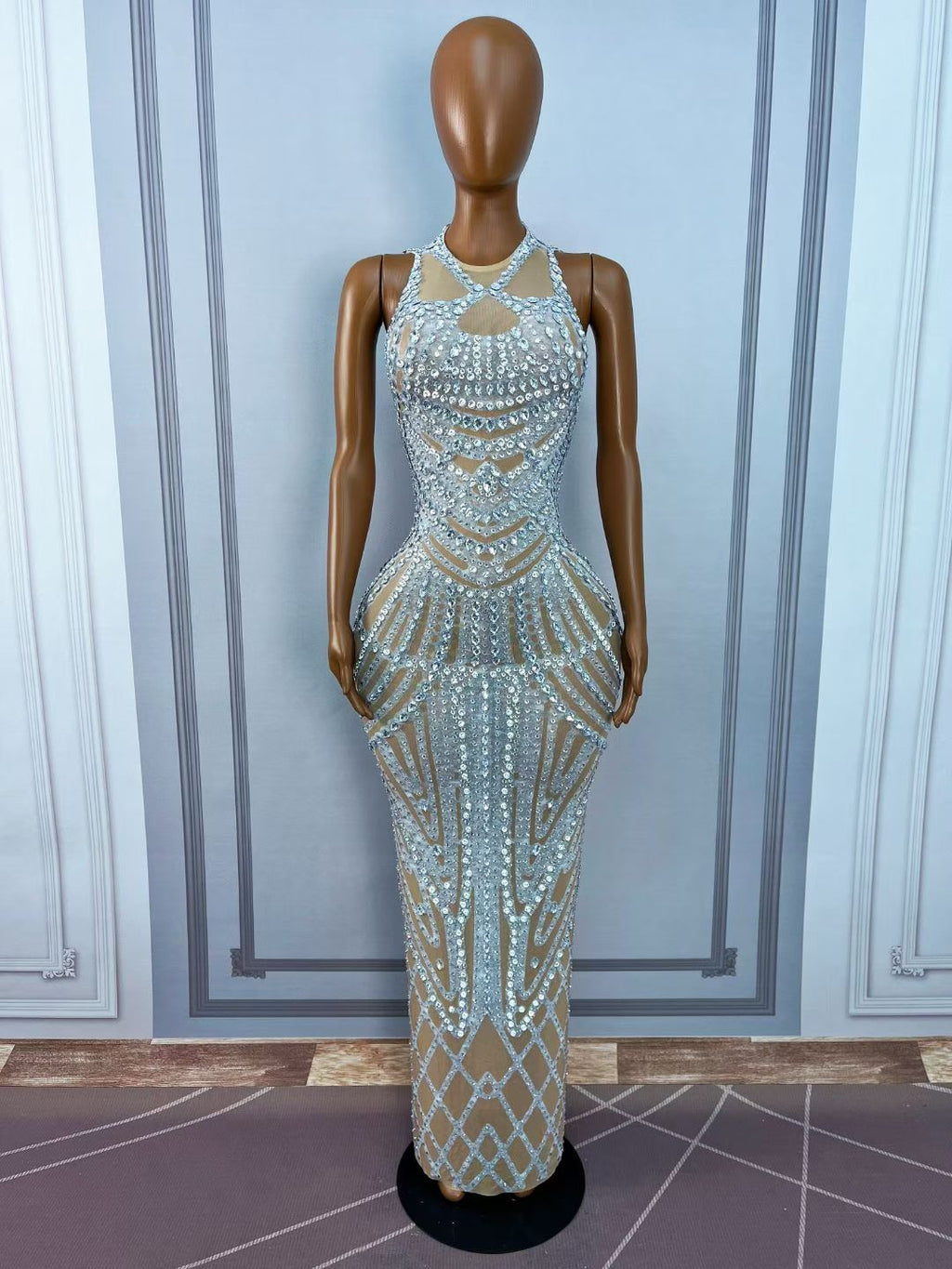 CELESINYI Tiexianquan Crystal Spiral Gown