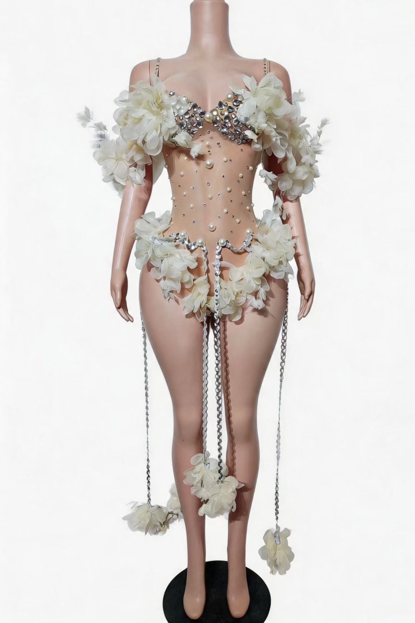 CELESINYI Huayan Pearl & Petal Bridal Gown Set