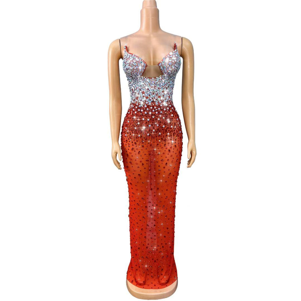 CELESINYI Hongxiuzi Crystal AB Gradient Mermaid Gown