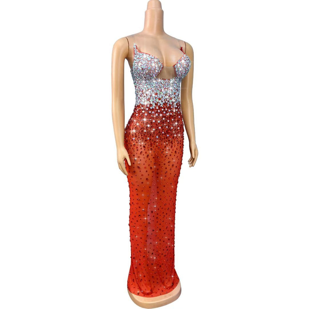 CELESINYI Hongxiuzi Crystal AB Gradient Mermaid Gown