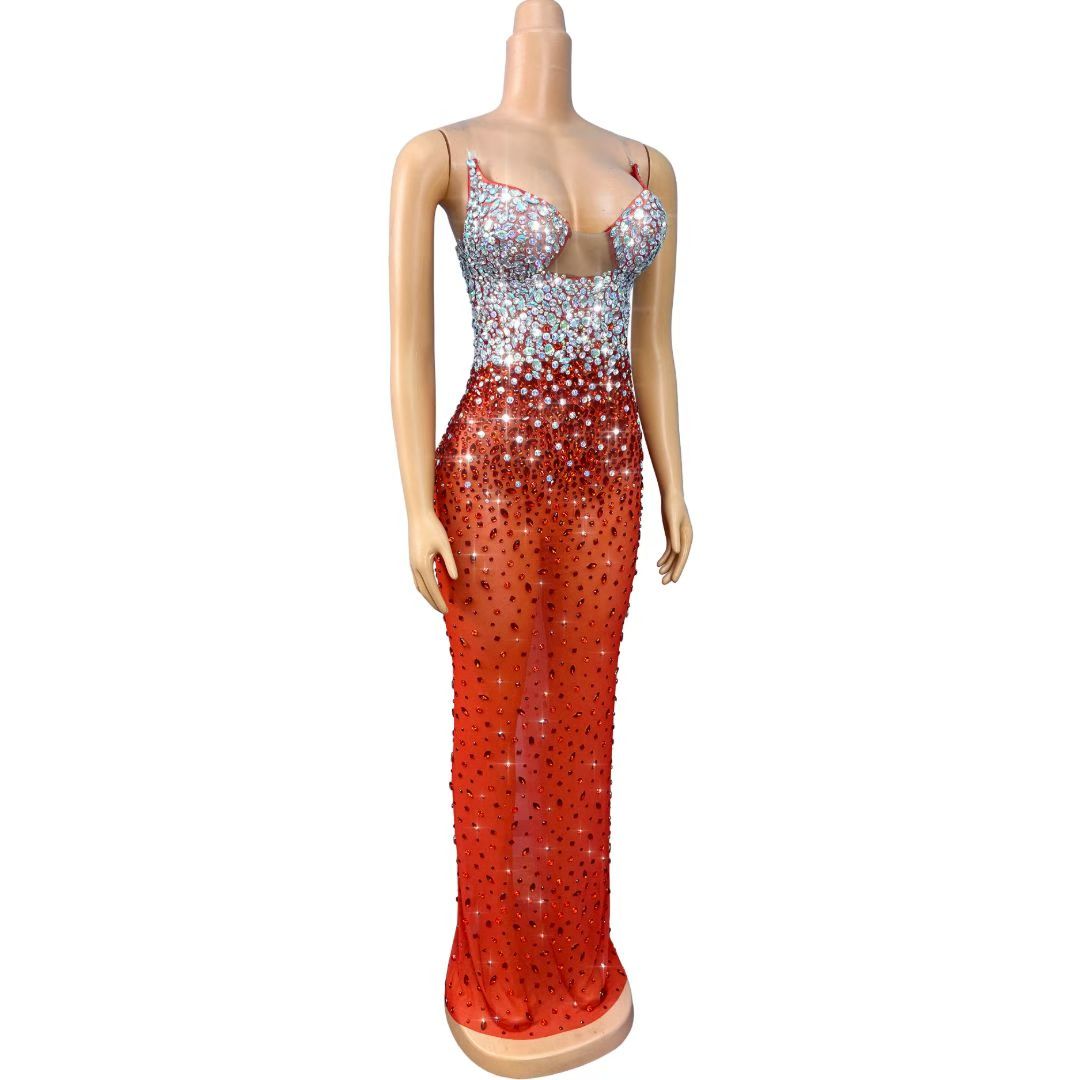 CELESINYI Hongxiuzi Crystal AB Gradient Mermaid Gown