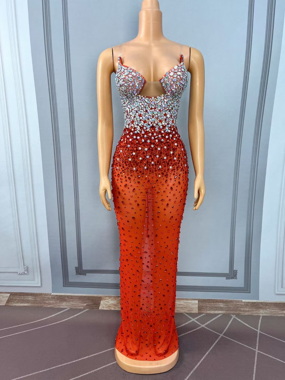 CELESINYI Hongxiuzi Crystal AB Gradient Mermaid Gown