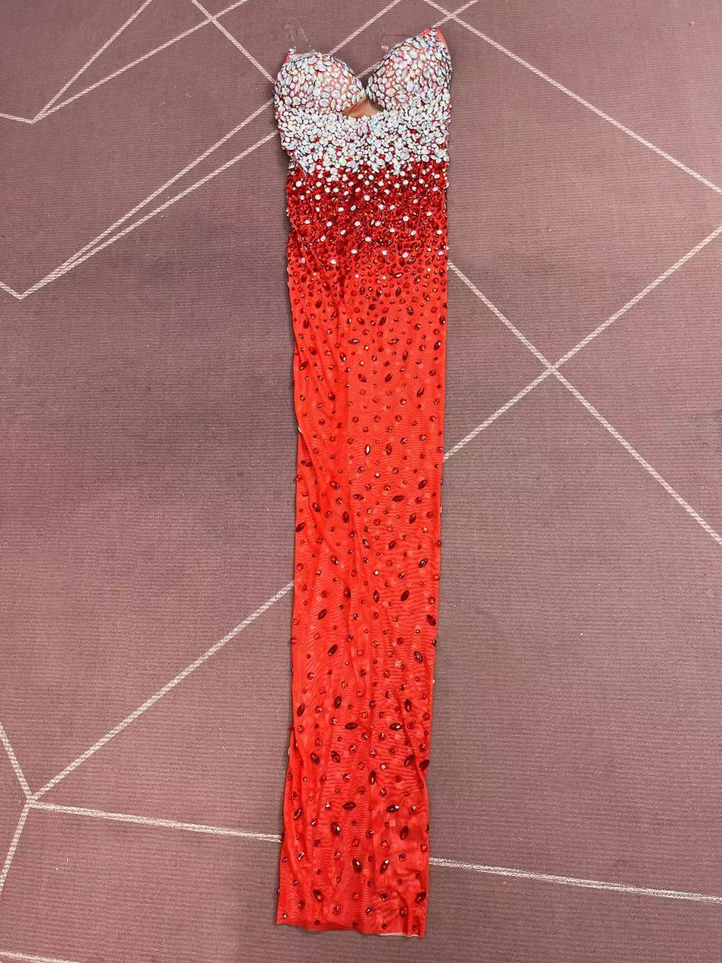 CELESINYI Hongxiuzi Crystal AB Gradient Mermaid Gown