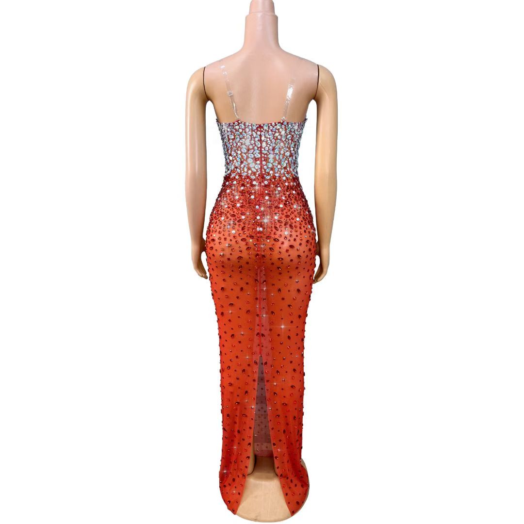 CELESINYI Hongxiuzi Crystal AB Gradient Mermaid Gown
