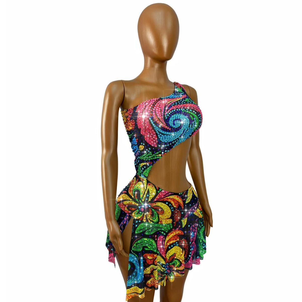CELESINYI Xingyunhua Crystal Lucky Flower Mini Dress (Short)