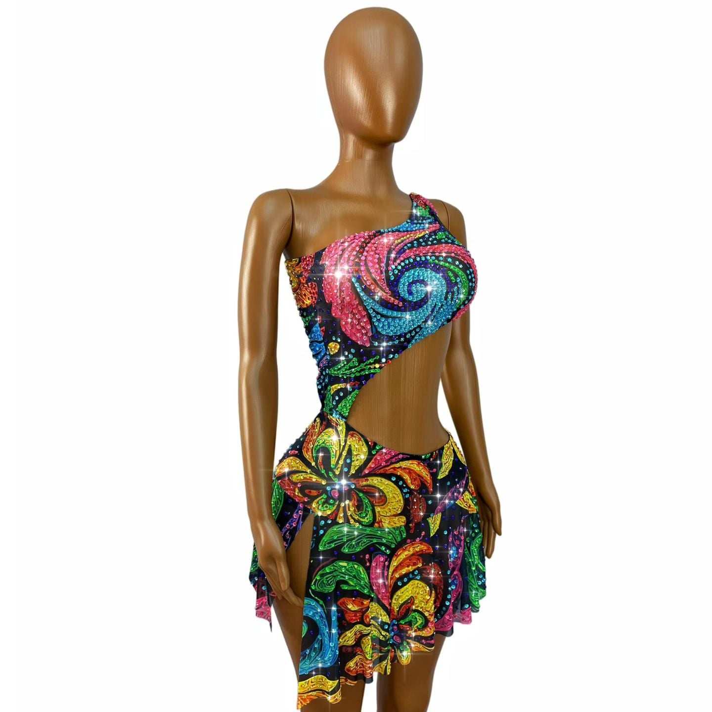 CELESINYI Xingyunhua Crystal Lucky Flower Mini Dress (Short)