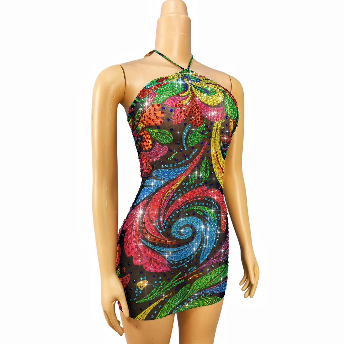 CELESINYI Xingyunhua Crystal Lucky Flower Mini Dress (Short)
