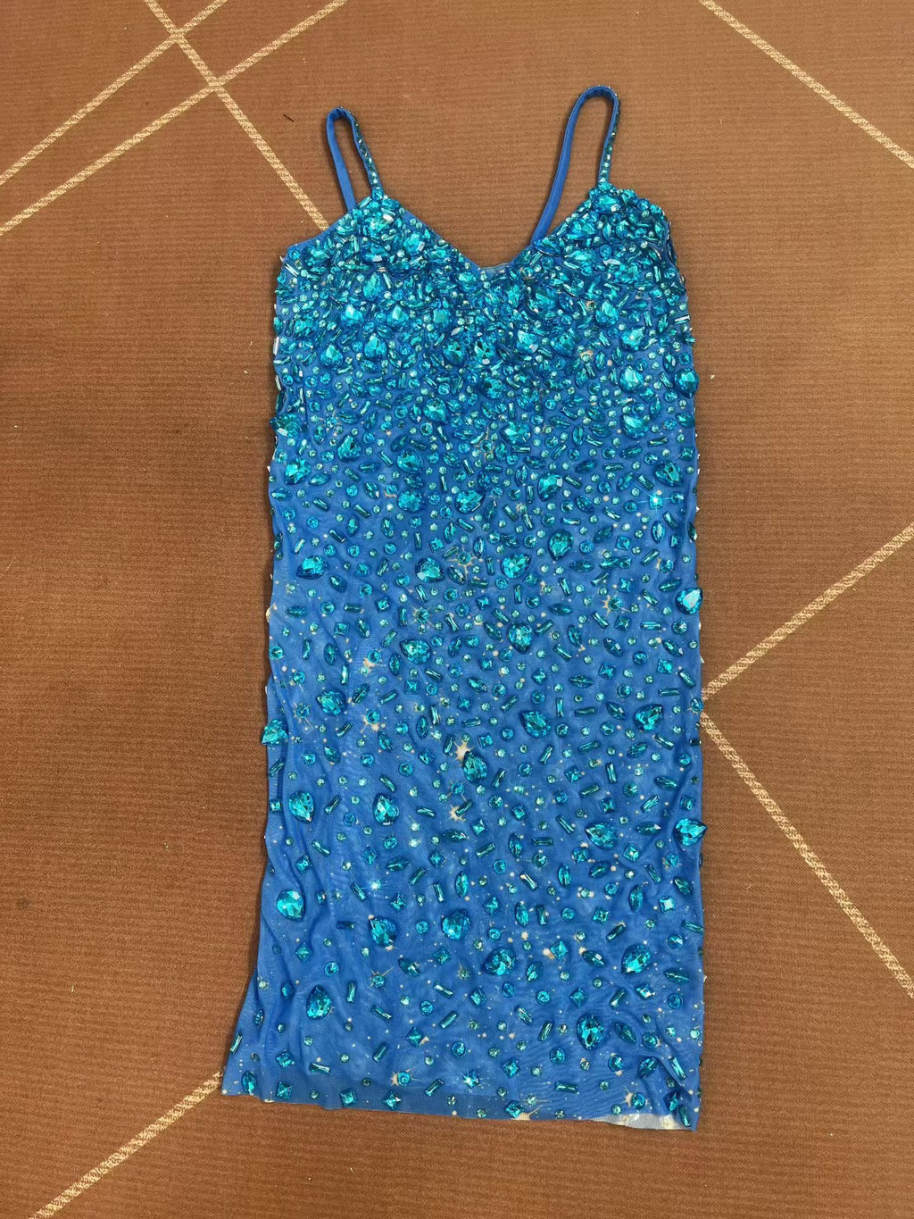 CELESINYI Xingshanshan Crystal Sparkle Mini Dress (Blue)