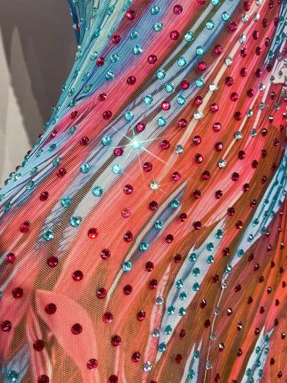 CELESINYI Haizhongye Crystal Halter Ocean Gown