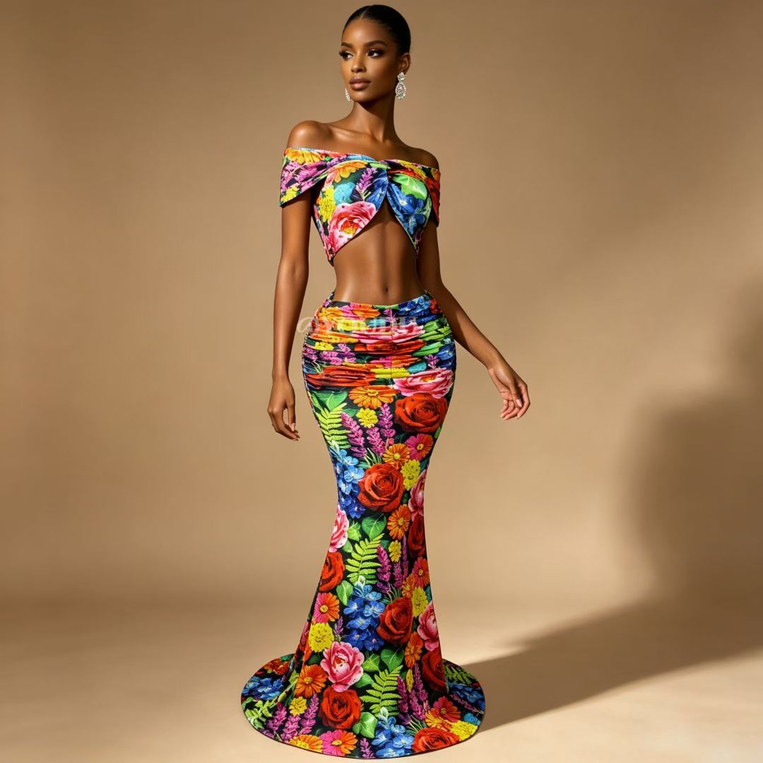CELESINYI Yichunfeng Crystal Floral Corset Set