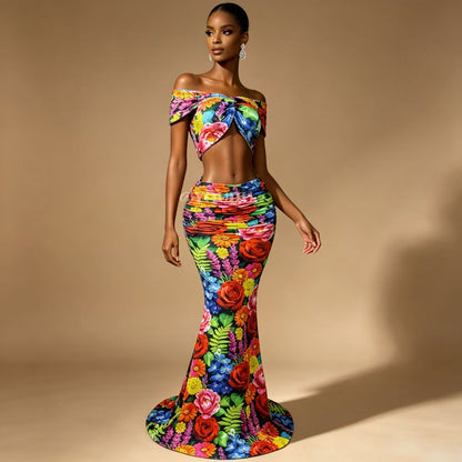 CELESINYI Yichunfeng Crystal Floral Corset Set