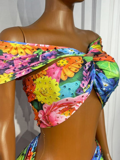 CELESINYI Yichunfeng Crystal Floral Corset Set