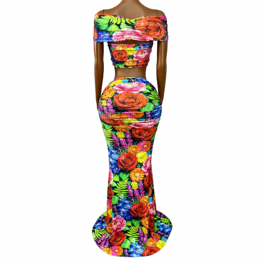CELESINYI Yichunfeng Crystal Floral Corset Set