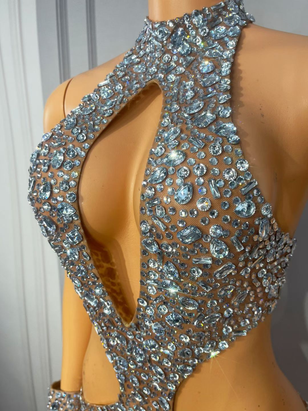 CELESINYI Xingluobing Crystal Fringe Bodysuit