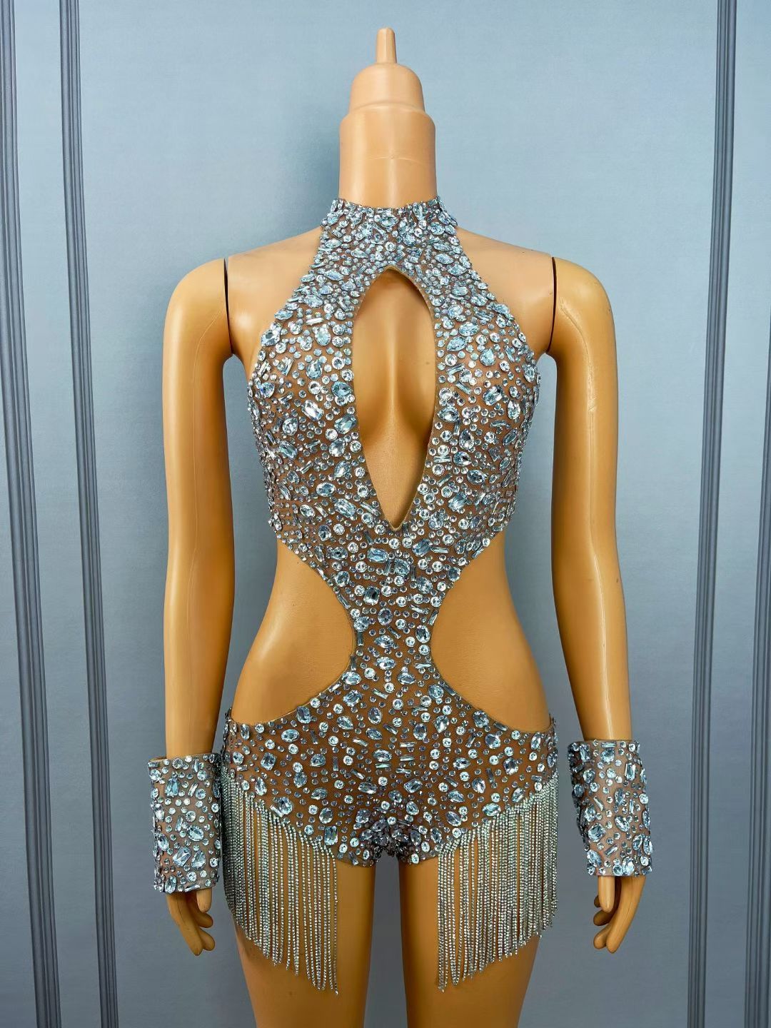 CELESINYI Xingluobing Crystal Fringe Bodysuit