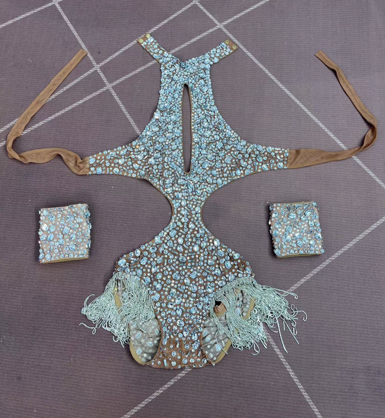 CELESINYI Xingluobing Crystal Fringe Bodysuit