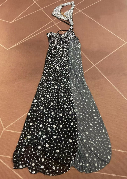 CELESINYI Xiaomanyao Crystal One-Shoulder Cutout Gown