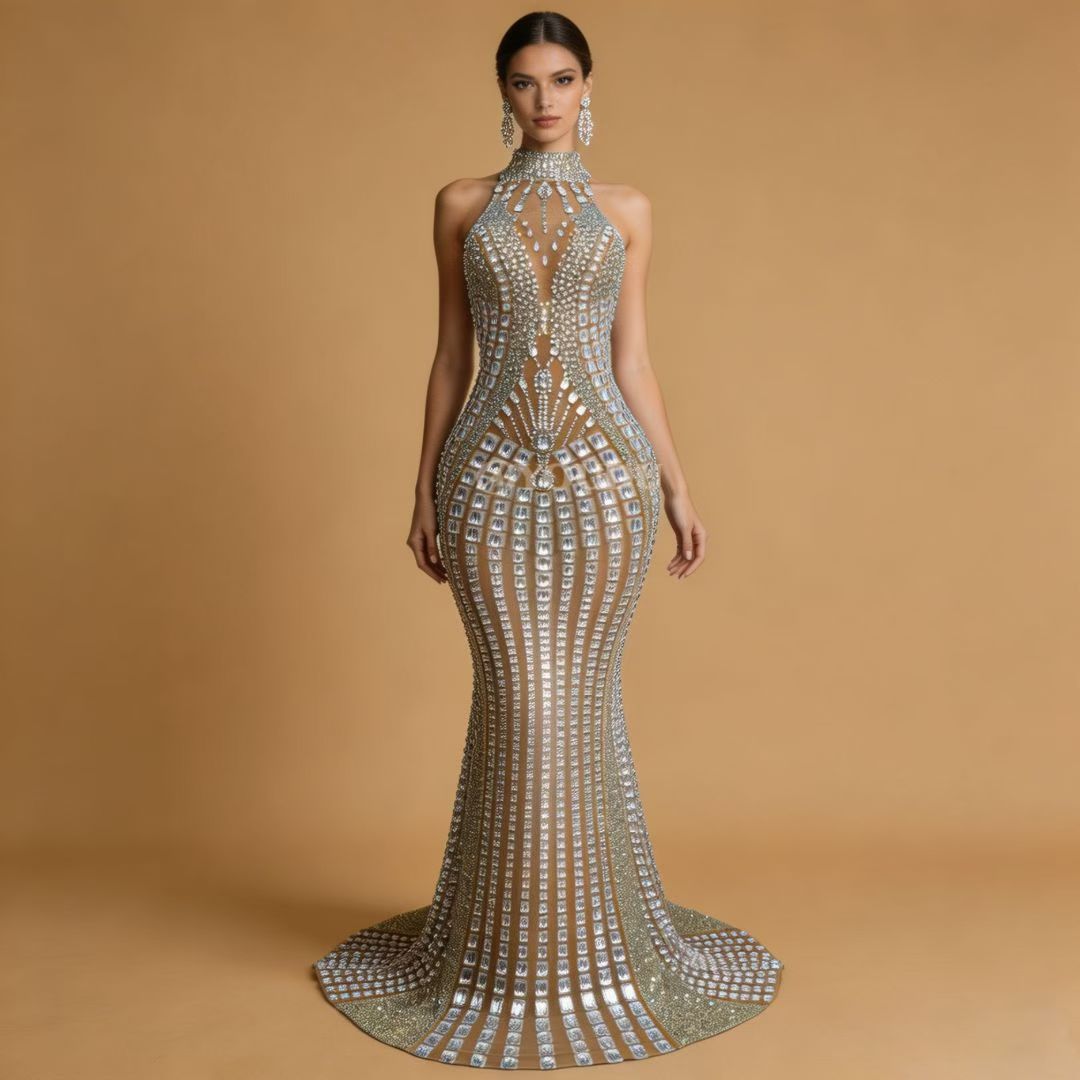 CELESINYI Jinyinsuyi Crystal Silver Gown