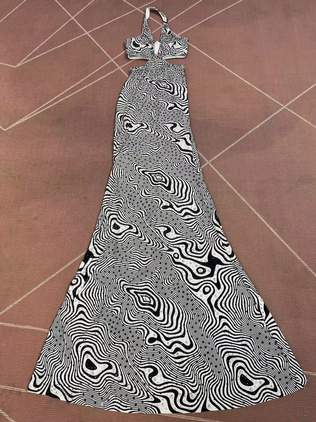 CELESINYI Xiaobanma Crystal Zebra Mermaid Gown