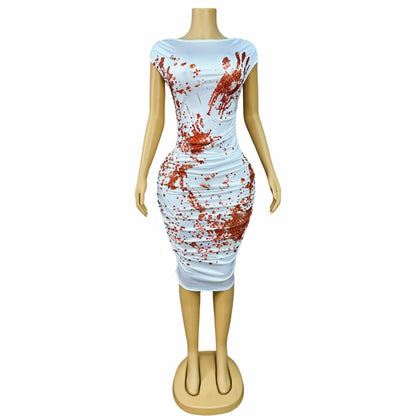 CELESINYI Xueshouyin Crystal Blood Splatter Dress