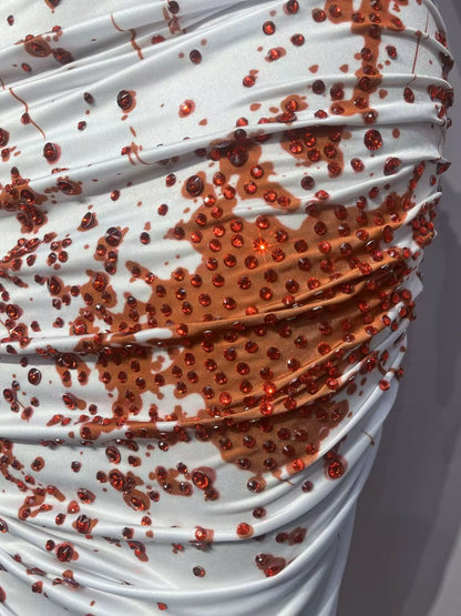 CELESINYI Xueshouyin Crystal Blood Splatter Dress