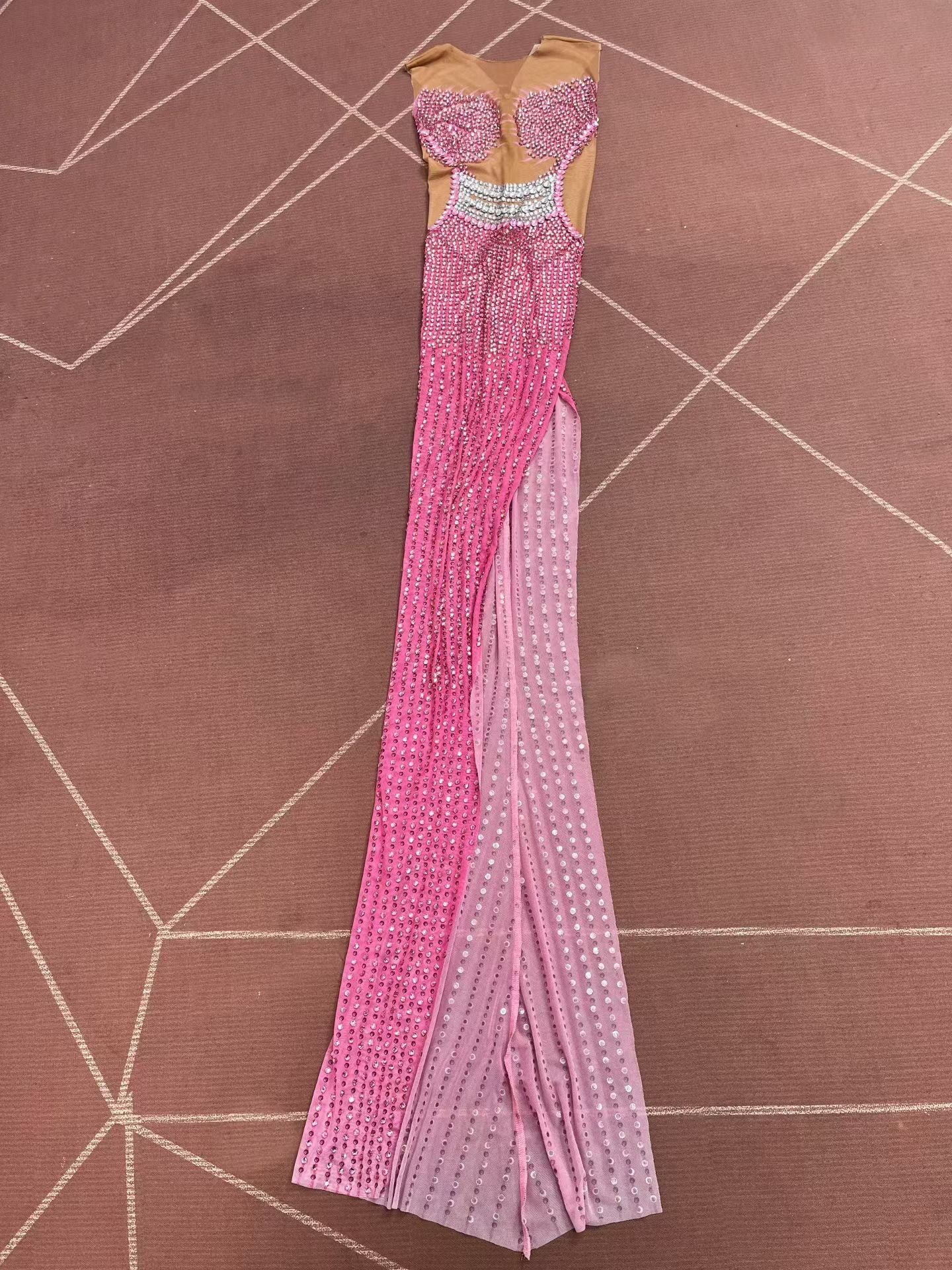 CELESINYI Jinque Crystal Party Dress