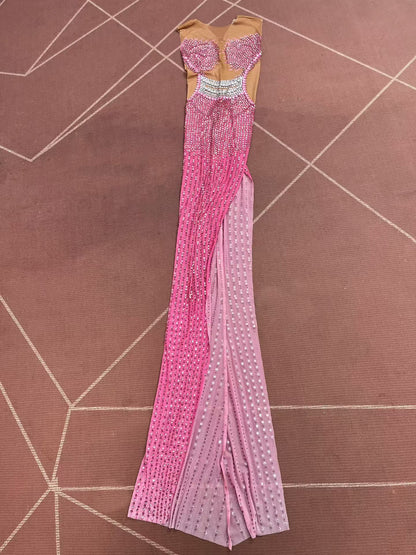 CELESINYI Jinque Crystal Party Dress